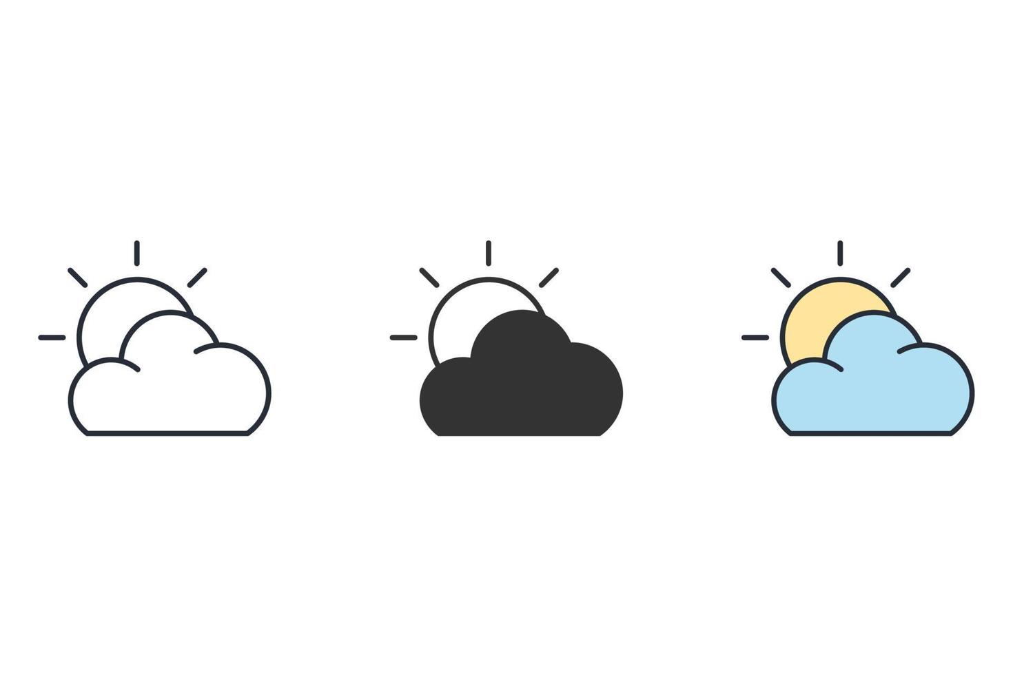 set di icone del sole. elementi vettoriali di simbolo del pacchetto solare per il web infografico