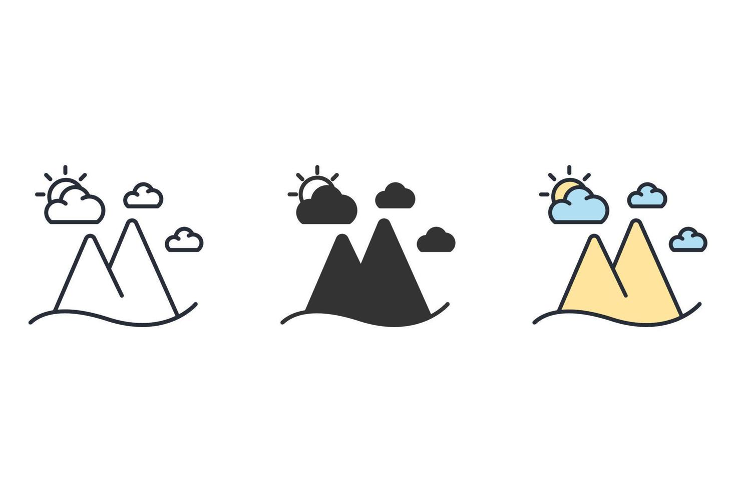 icone di montagna simbolo elementi vettoriali per il web infografica