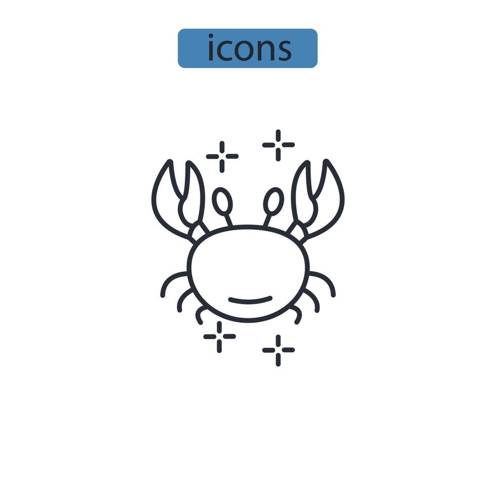 icone di granchio simbolo elementi vettoriali per il web infografica