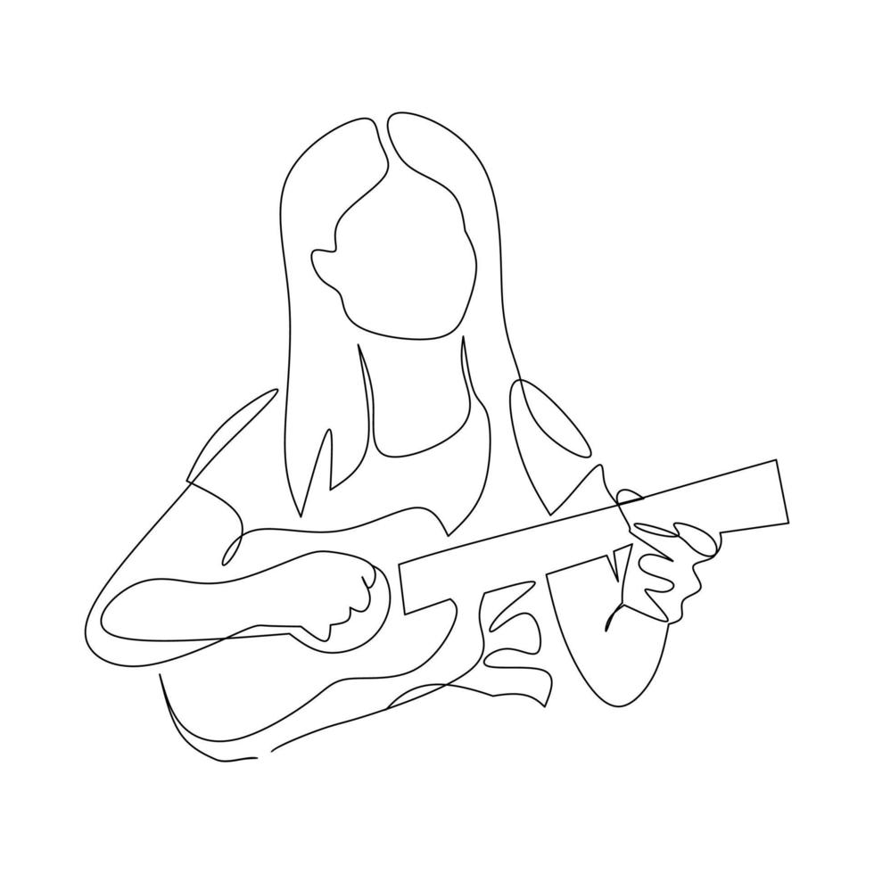 illustrazione vettoriale musicista disegnata in stile art linea