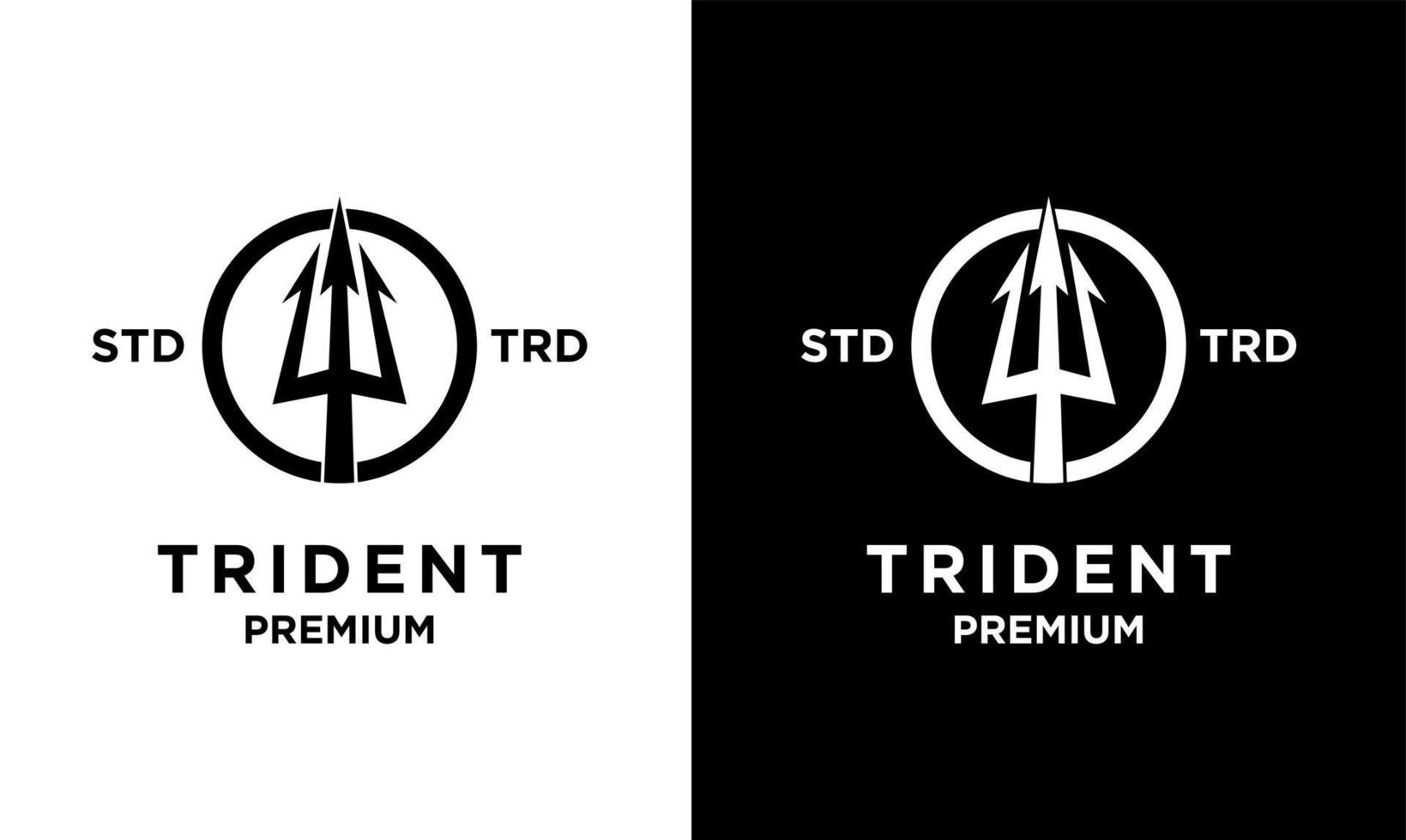 design del logo vintage tridente vettore