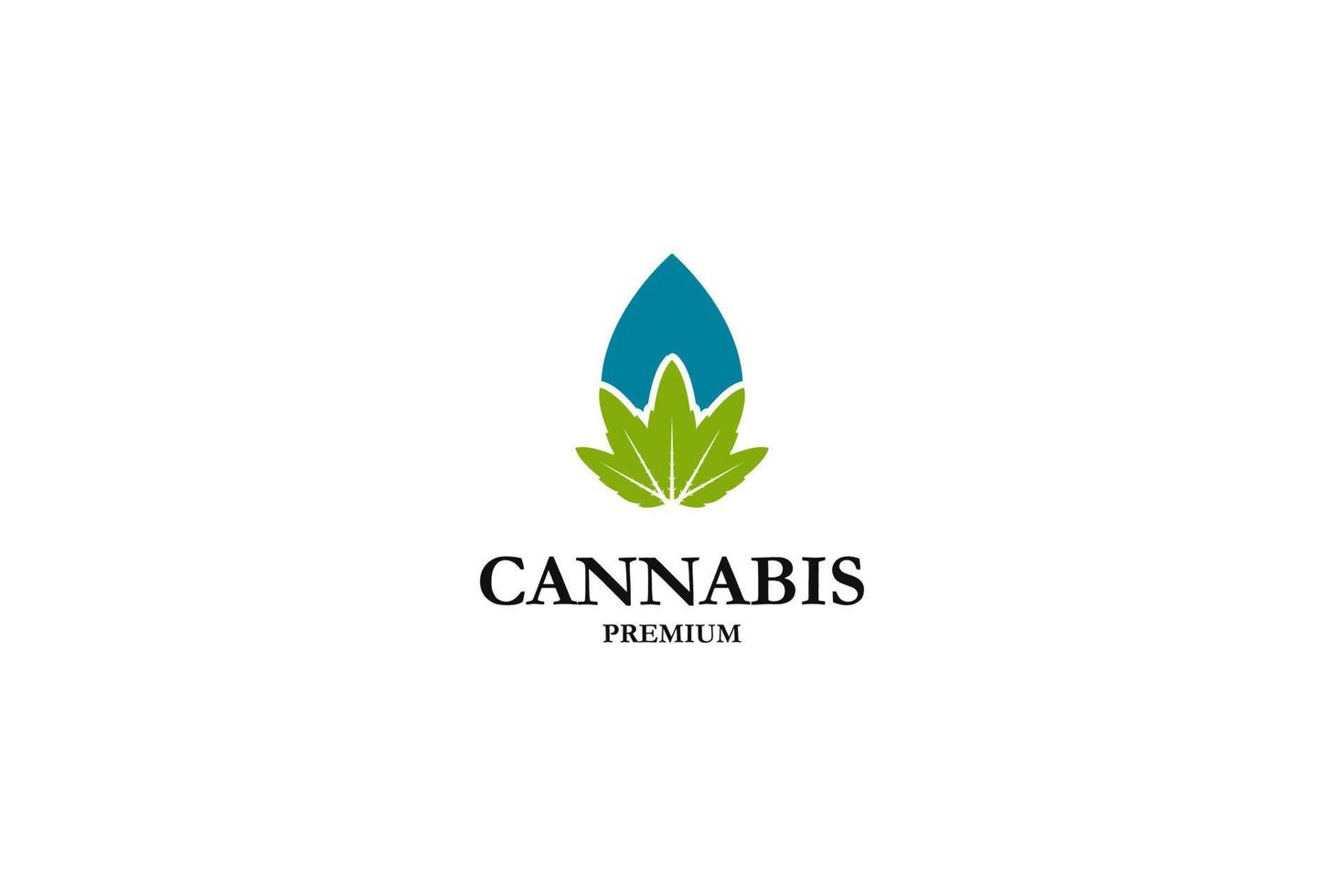 idea di ispirazione vettoriale dell'illustrazione del logo dell'olio di cannabis piatto