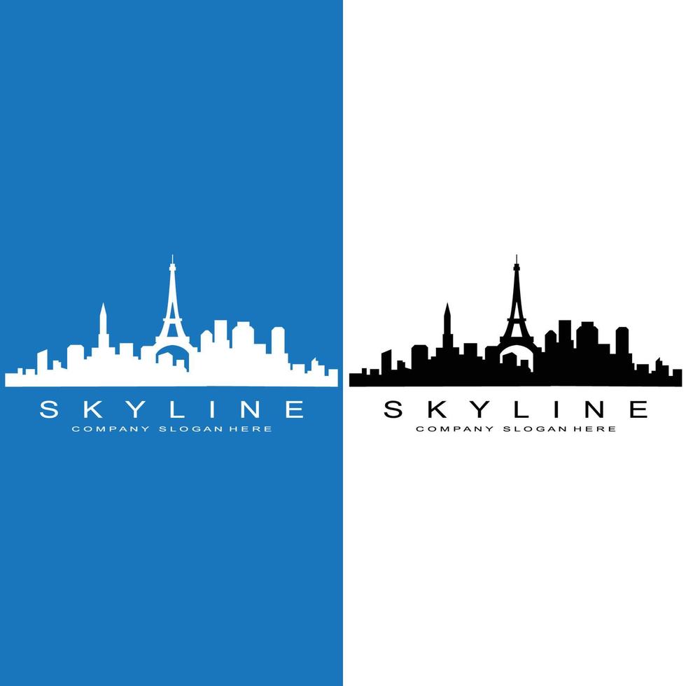 skyline della città, grattacielo per il vettore di progettazione del logo dell'edificio immobiliare urbano