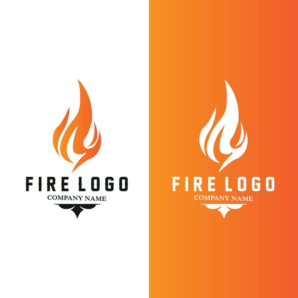 rosso fuoco ardente icona logo vettoriale, classico design retrò vettore