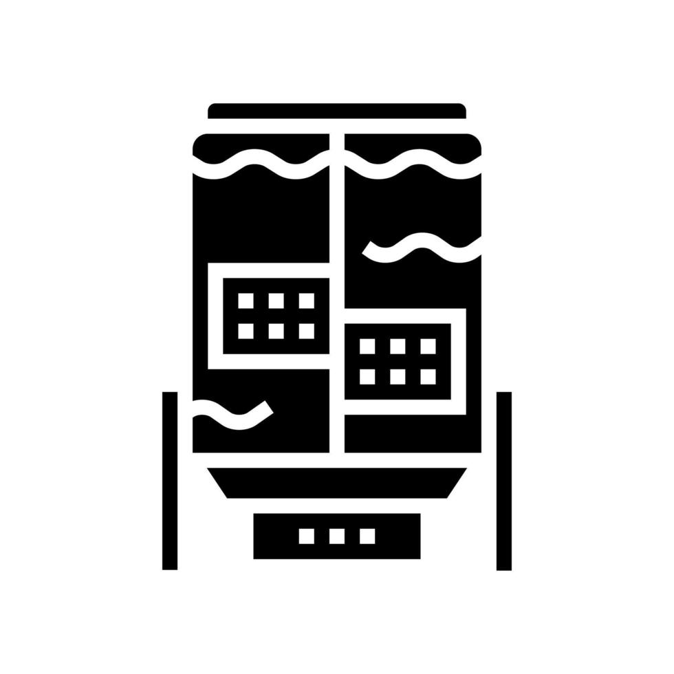 illustrazione vettoriale dell'icona del glifo dell'attrezzatura della fabbrica di carta
