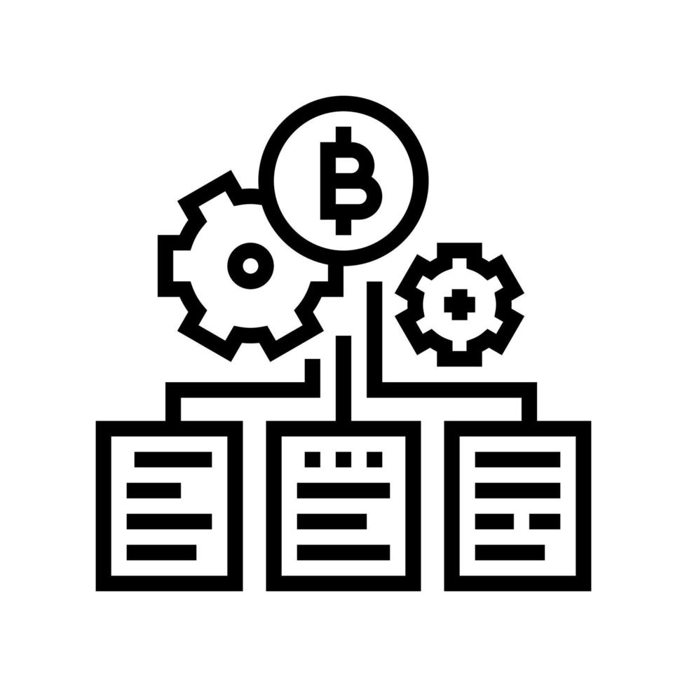 illustrazione vettoriale dell'icona della linea dell'icona della catena di blocchi
