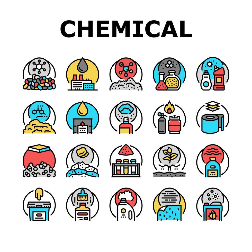 icone di produzione dell'industria chimica impostare il vettore