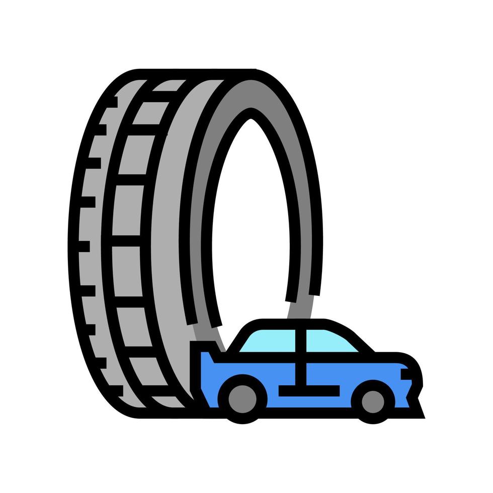 illustrazione vettoriale dell'icona del colore dei pneumatici da corsa