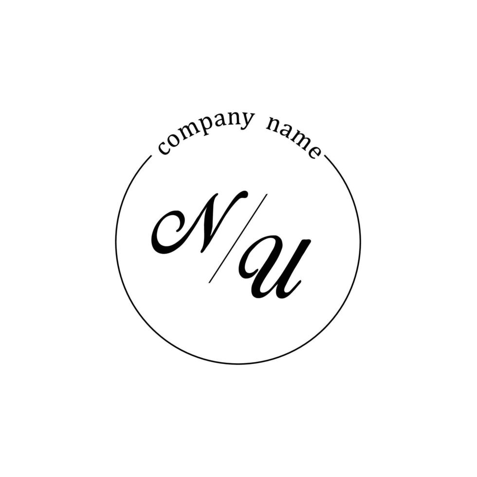 iniziale nu logo monogramma lettera minimalista vettore