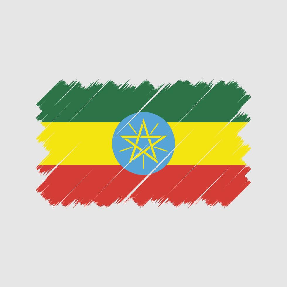 pennello bandiera etiopia. bandiera nazionale vettore