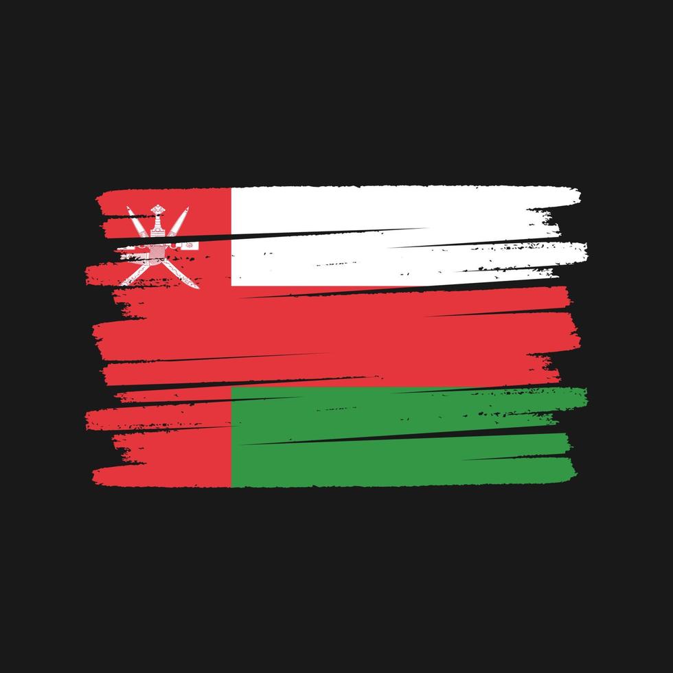 pennello bandiera dell'oman. bandiera nazionale vettore