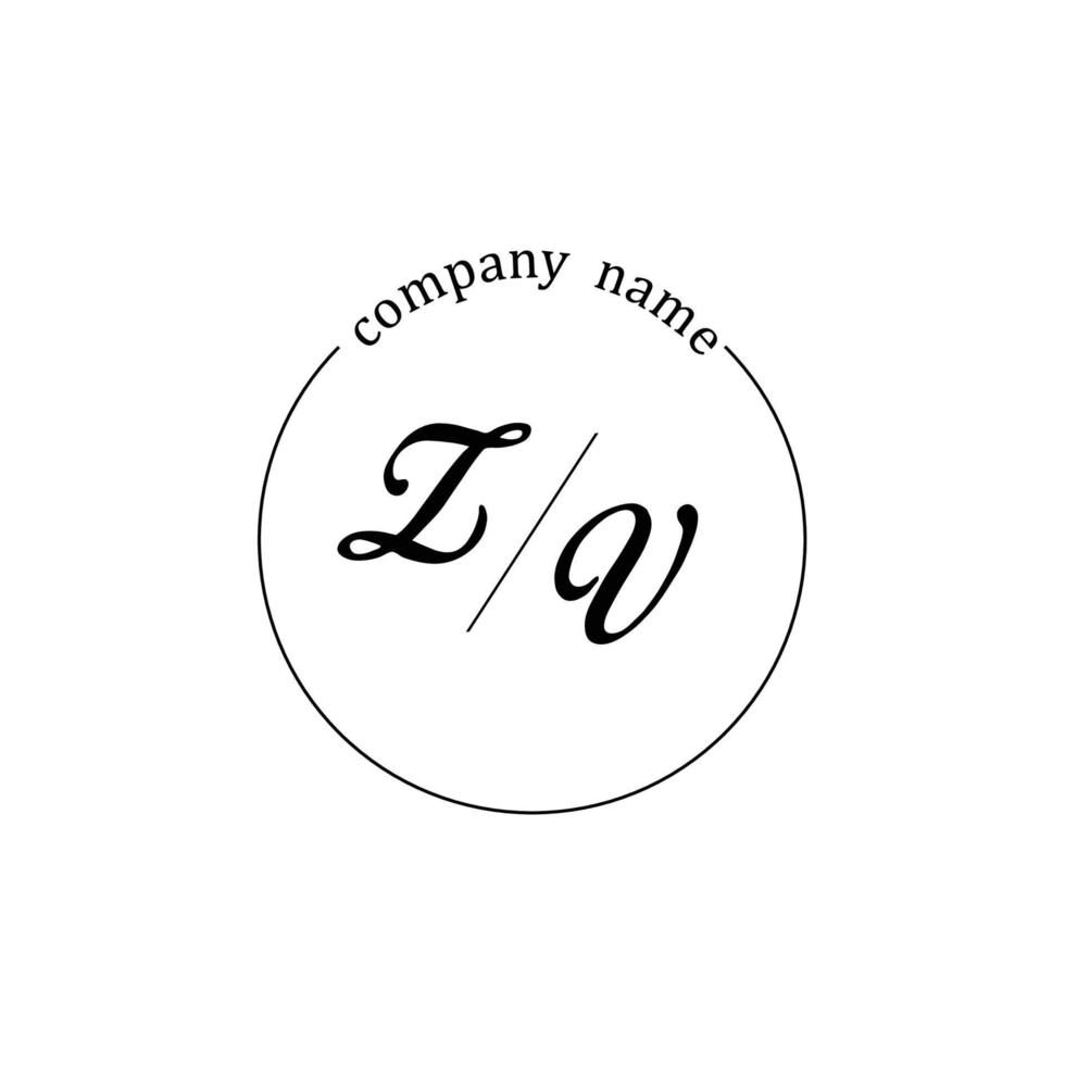 iniziale zv logo monogramma lettera minimalista vettore