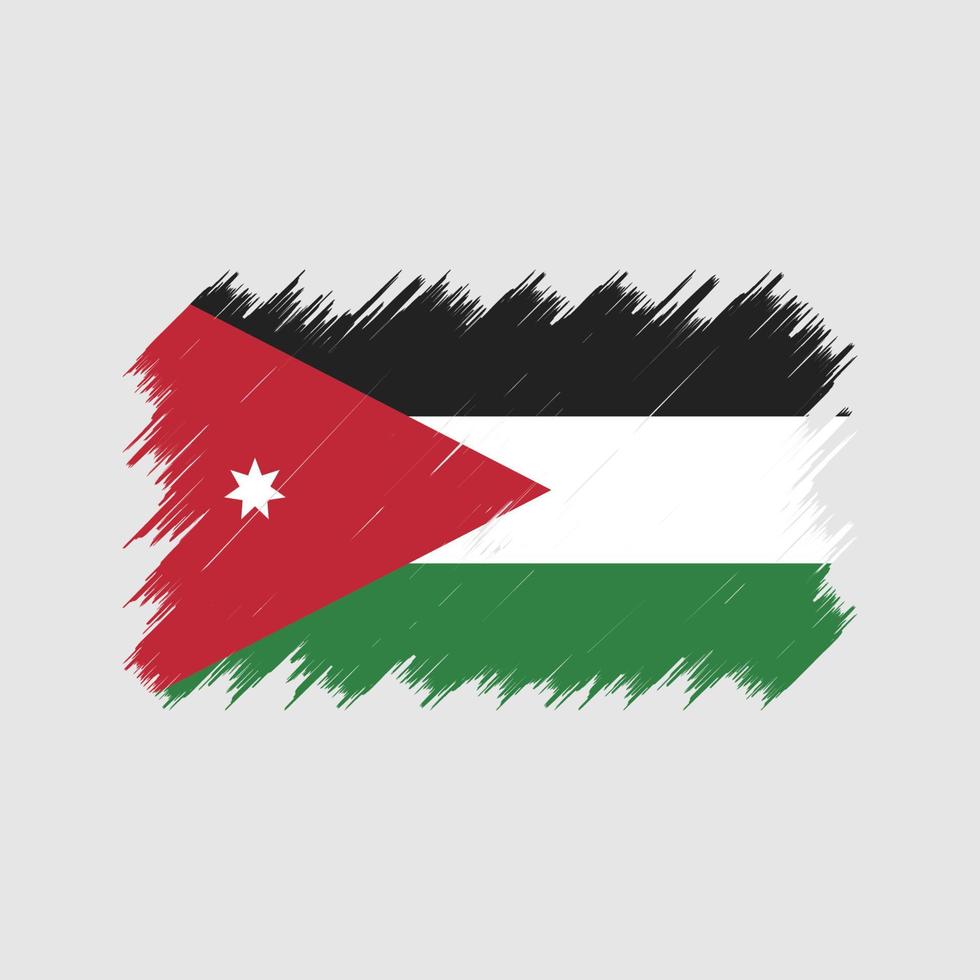 spazzola della bandiera della giordania. bandiera nazionale vettore