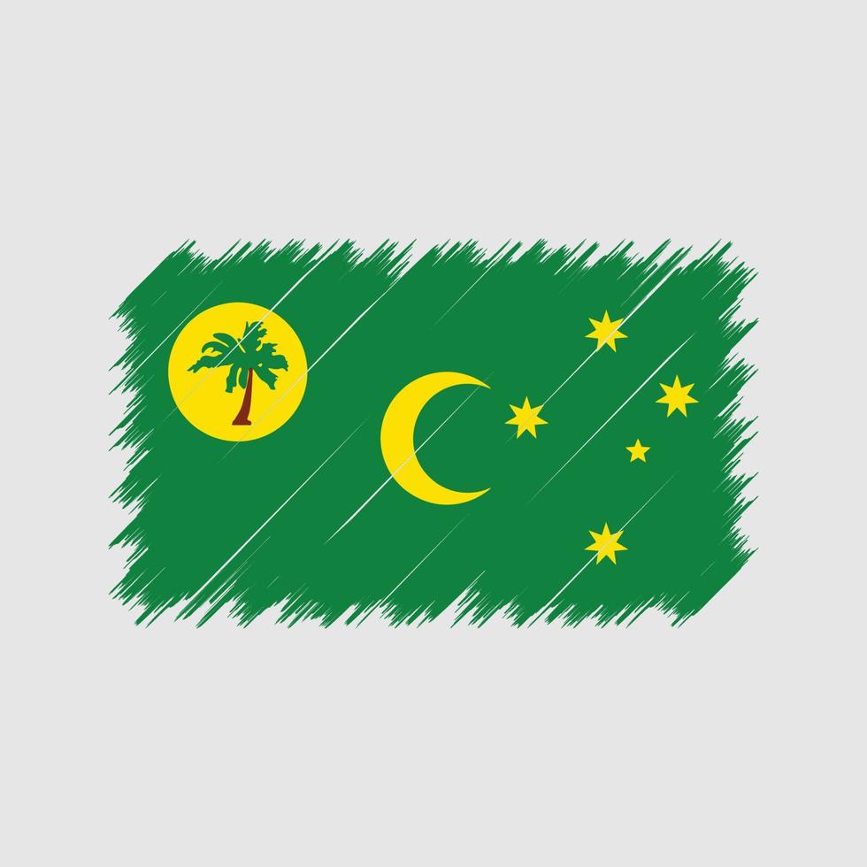 pennellate di bandiera delle isole Cocos. bandiera nazionale vettore