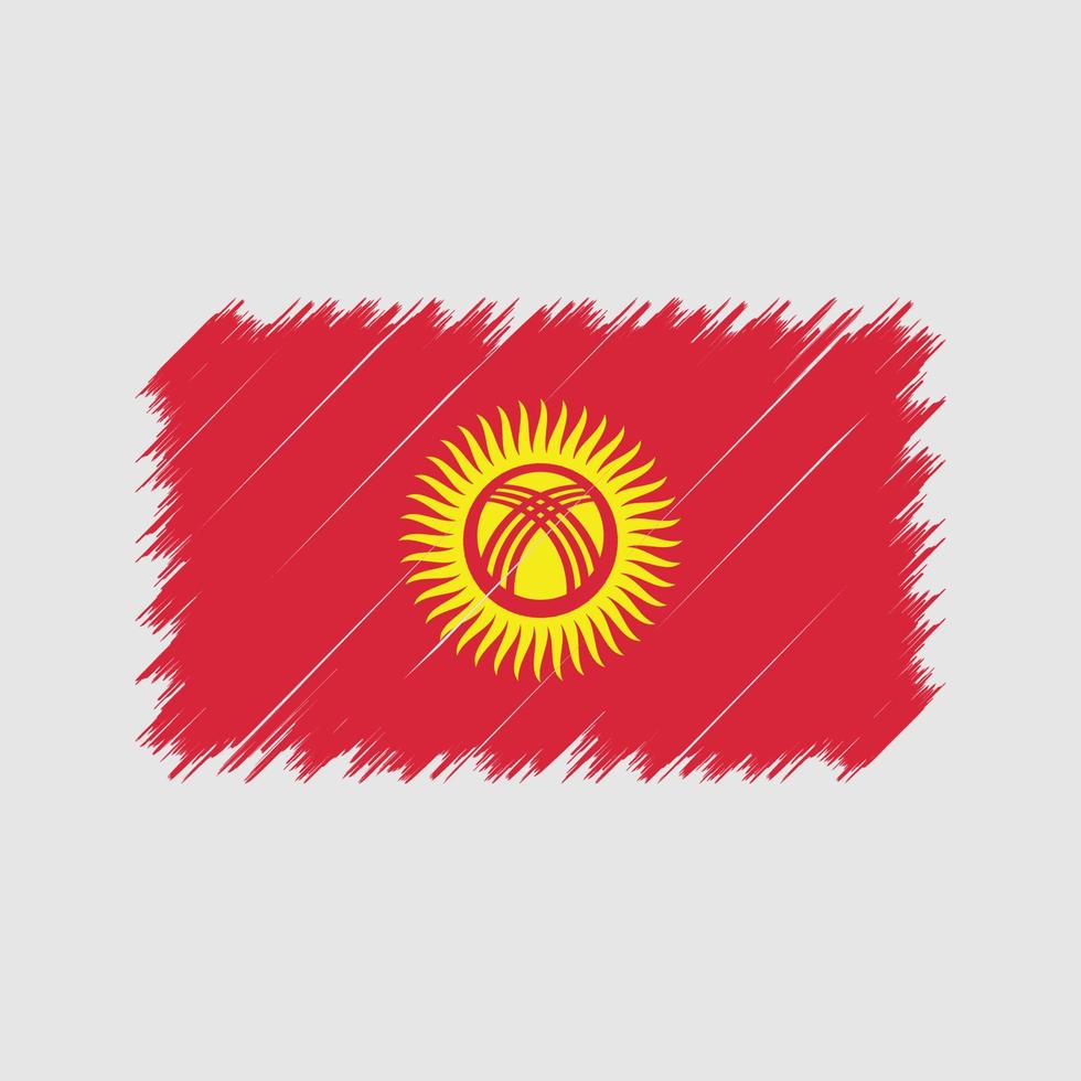 pennellate della bandiera del Kirghizistan. bandiera nazionale vettore