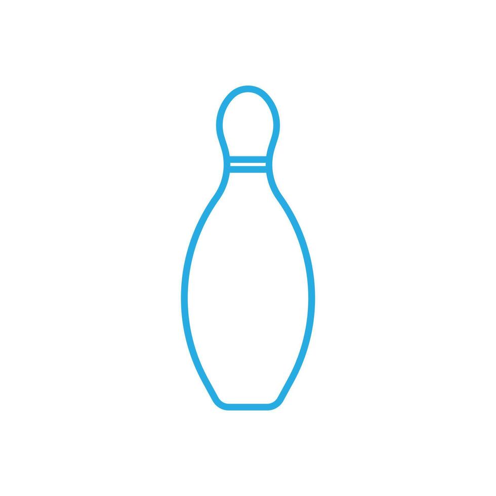 eps10 icona della linea di bowling vettore blu isolata su sfondo bianco. simbolo del birillo da bowling in uno stile moderno e alla moda semplice e piatto per il design del tuo sito Web, il logo, il pittogramma e l'applicazione mobile
