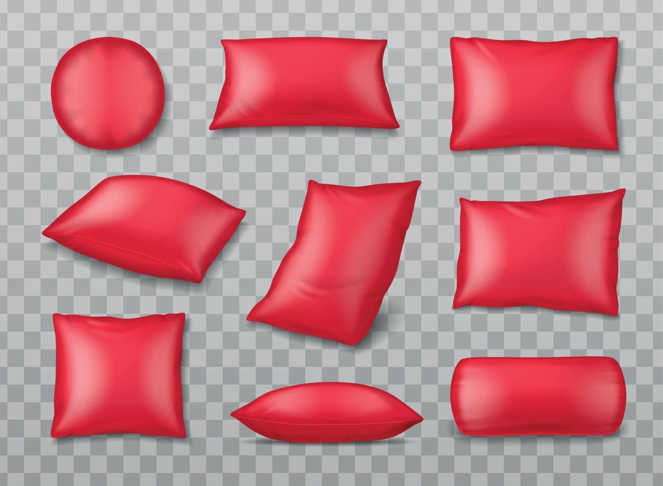 set di cuscini gonfiabili rossi vettore