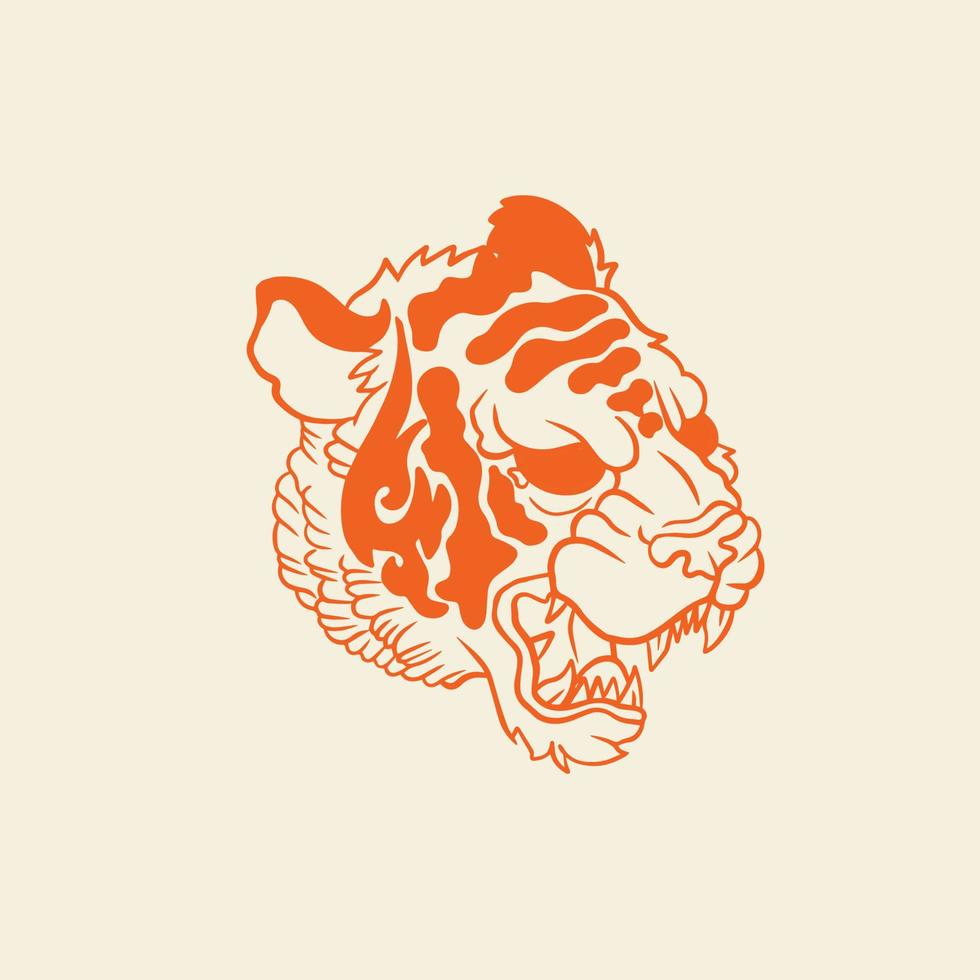 rabbia di tigre. illustrazione vettoriale di una testa di tigre.