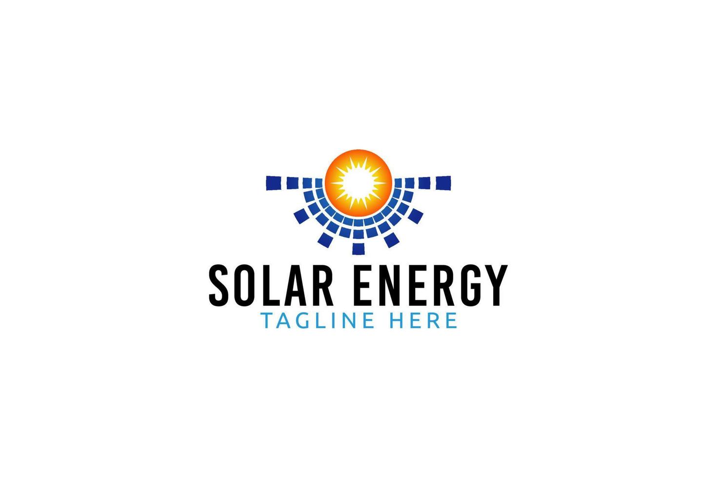 logo dell'energia solare con una combinazione di sole e pannelli solari come icona. vettore