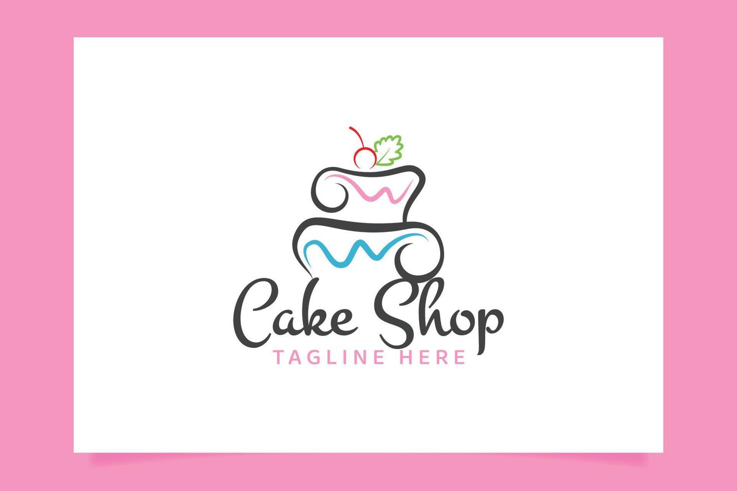 logo della pasticceria con bellissime immagini di torte per qualsiasi attività commerciale, in particolare per prodotti da forno, pasticceria, arte della torta, scuola di torte, bar, ecc. vettore