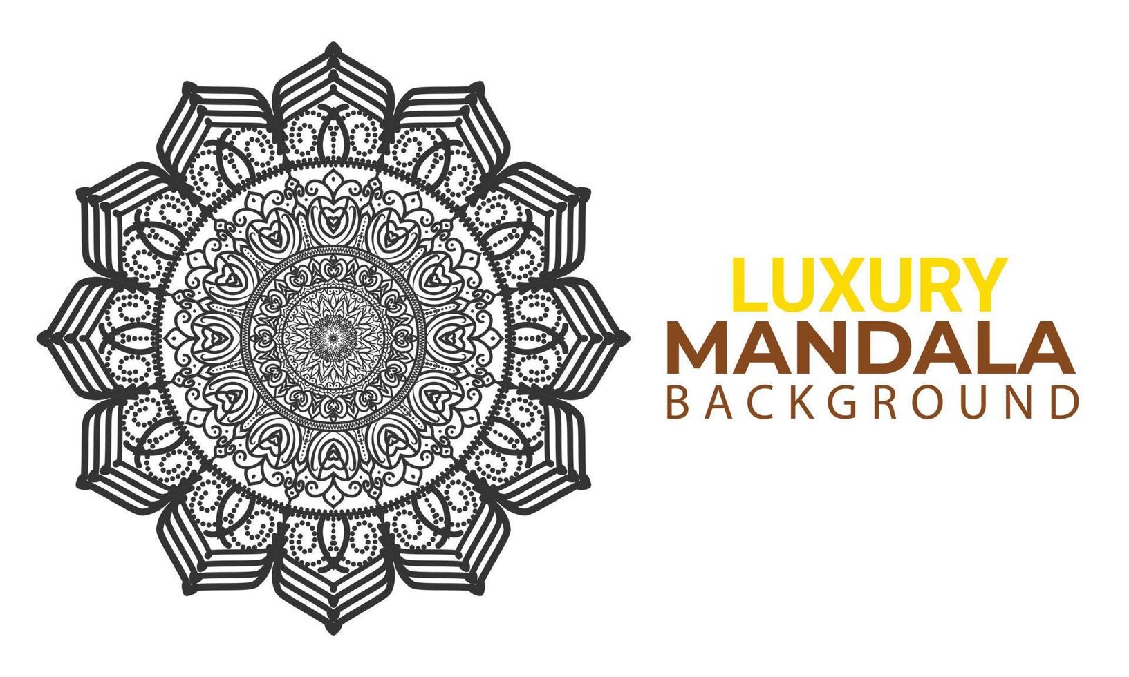 sfondo mandala molto bello di lusso con motivo arabesco di colore nero in stile orientale islamico arabo. mandala decorativo in stile ramadan per la stampa. vettore