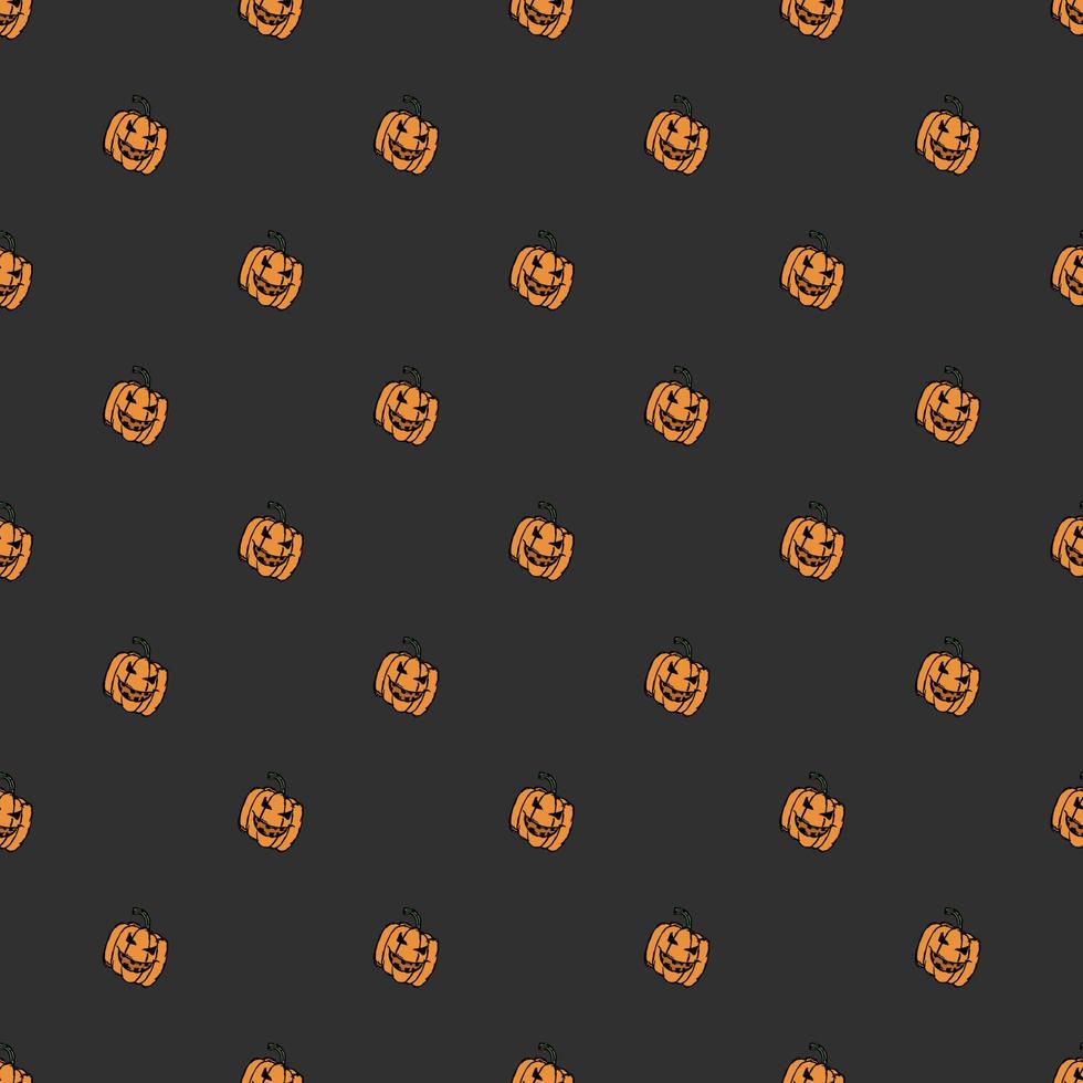 seamless pattern di zucca di halloween. sfondo di halloween con zucca spaventosa vettore