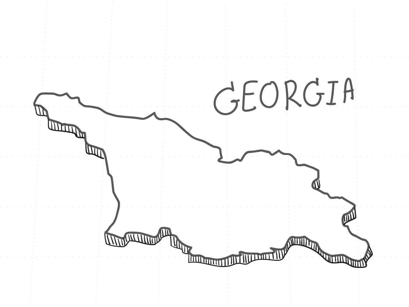 disegnato a mano della mappa 3d del Libano su sfondo bianco. vettore