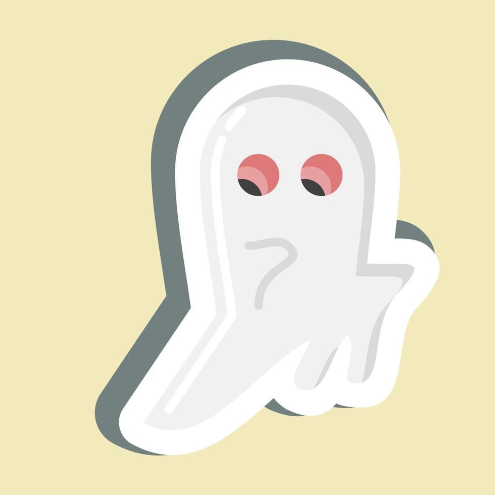 fantasma adesivo. adatto per il simbolo di halloween. design semplice modificabile. vettore del modello di progettazione. semplice illustrazione