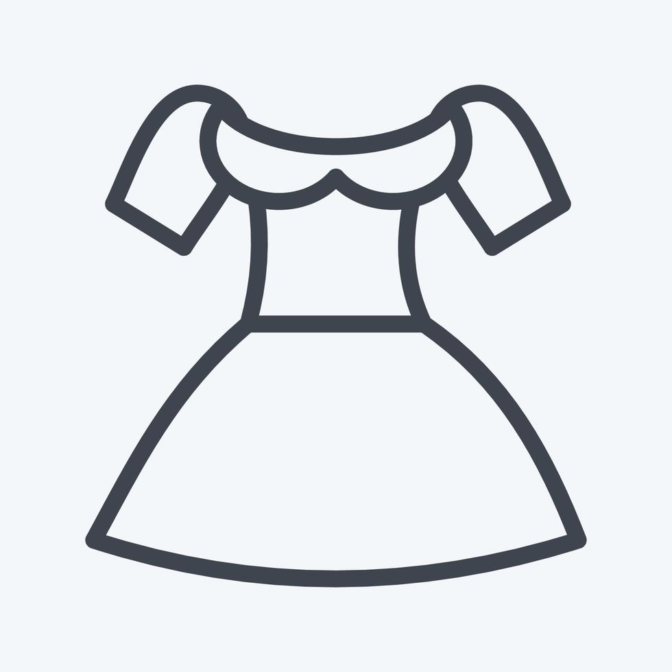 icona dirndl. adatto per l'istruzione simbolo. stile di linea. design semplice modificabile. vettore del modello di progettazione. semplice illustrazione