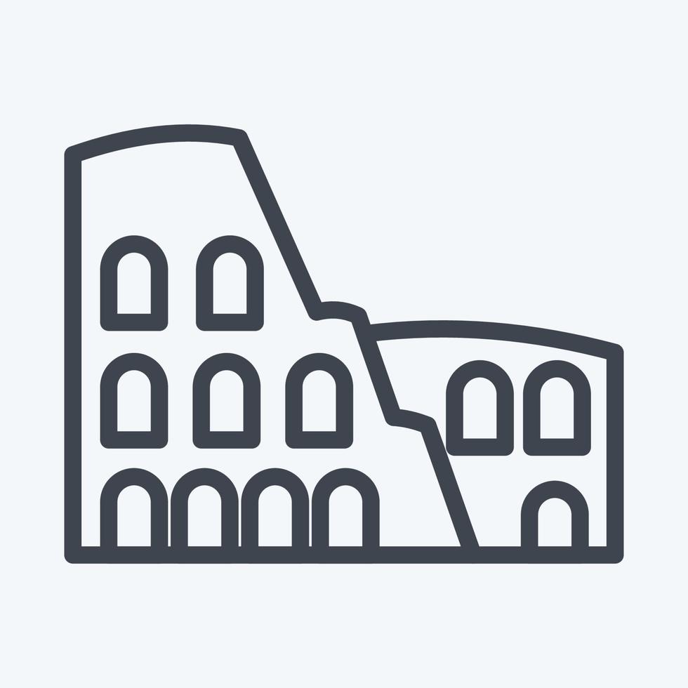 icona Colosseo. adatto per l'istruzione simbolo. stile di linea. design semplice modificabile. vettore del modello di progettazione. semplice illustrazione