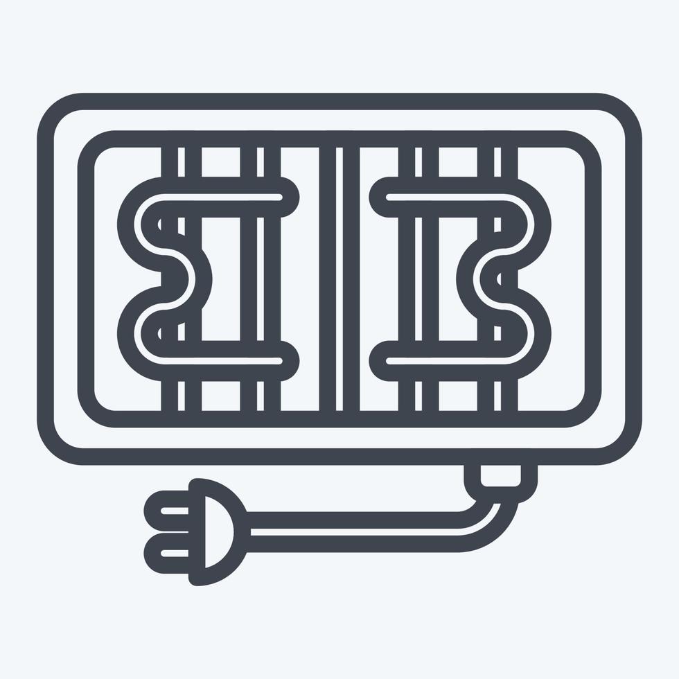 icona griglia elettrica. adatto per elettrodomestici da cucina simbolo. stile di linea. design semplice modificabile. vettore del modello di progettazione. semplice illustrazione