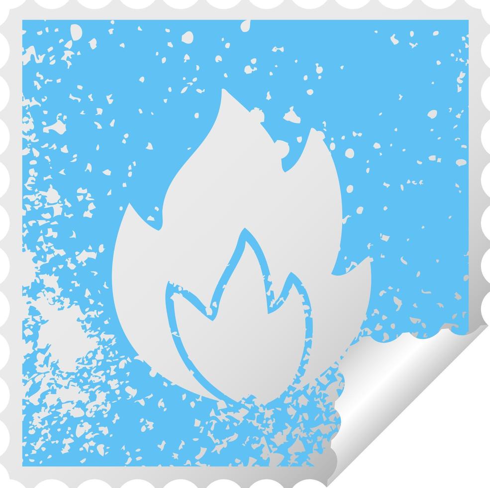 angosciata piazza peeling adesivo simbolo fuoco vettore