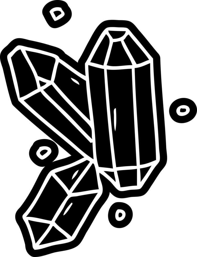 disegno dell'icona del fumetto di gemme di cristallo vettore