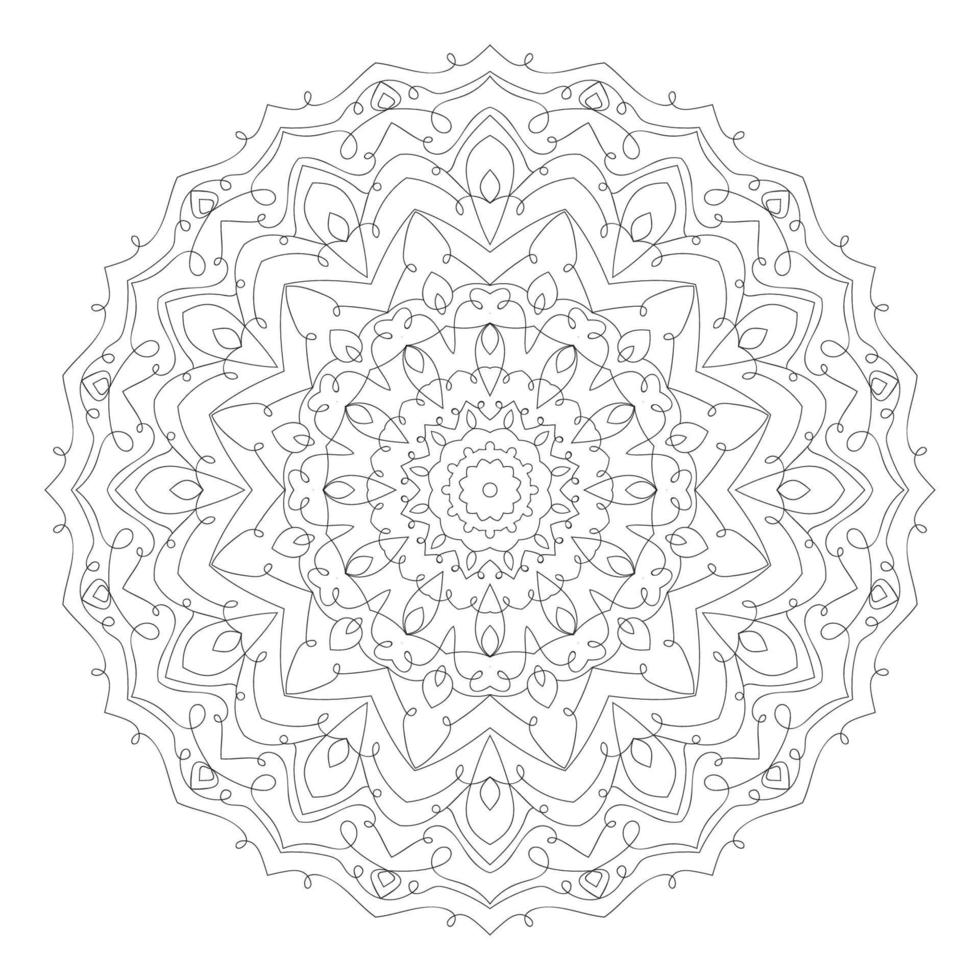 astratto linea sottile mandala rotonda decorazione elemento di design vettoriale