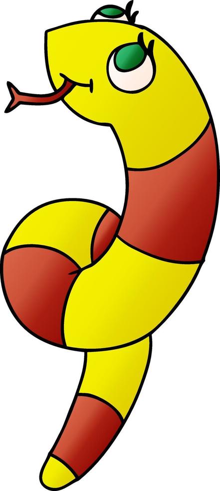 gradiente cartone animato kawaii di un simpatico serpente vettore