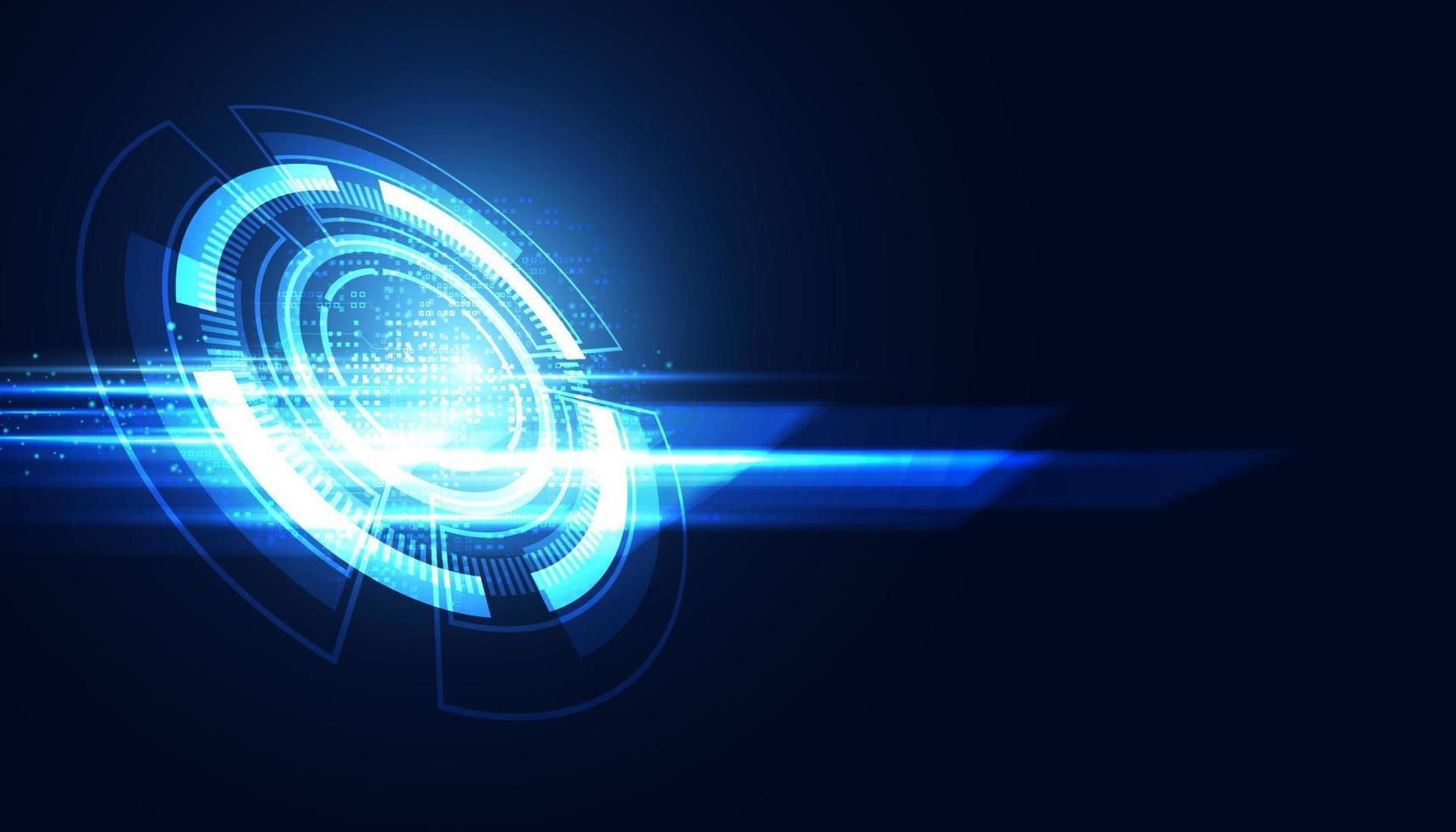 cerchio astratto concetto di circuito digitale velocità della luce blu copia digitale spazio per testo sfondo sfondo futuristico moderno vettore