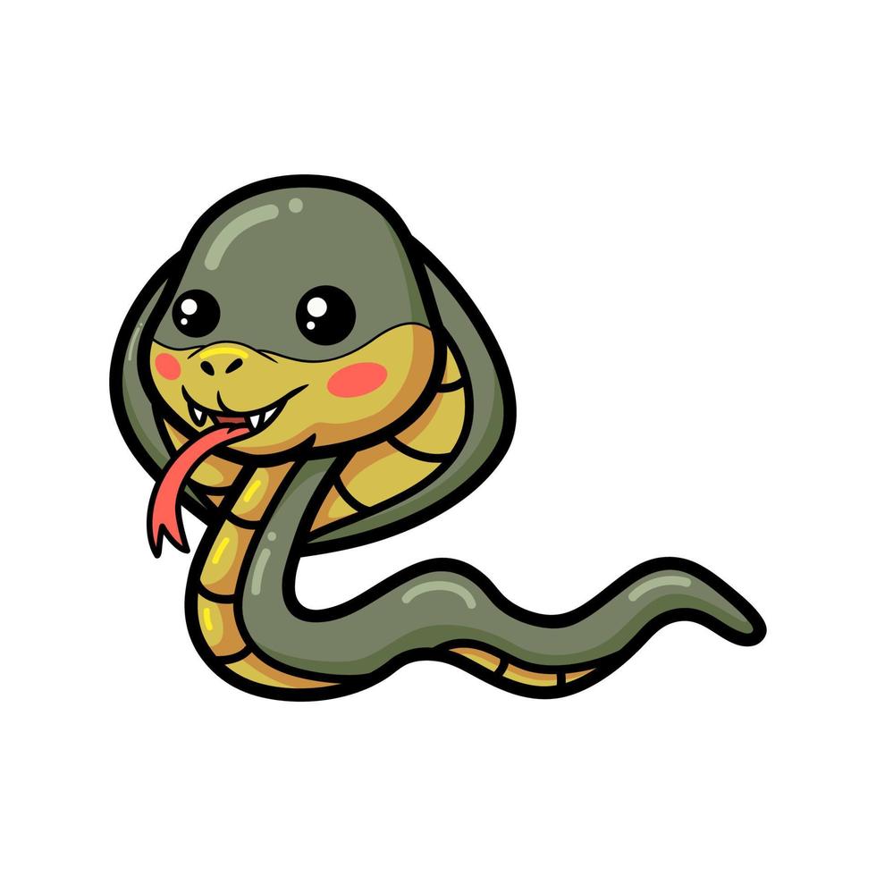 simpatico cartone animato serpente cobra vettore
