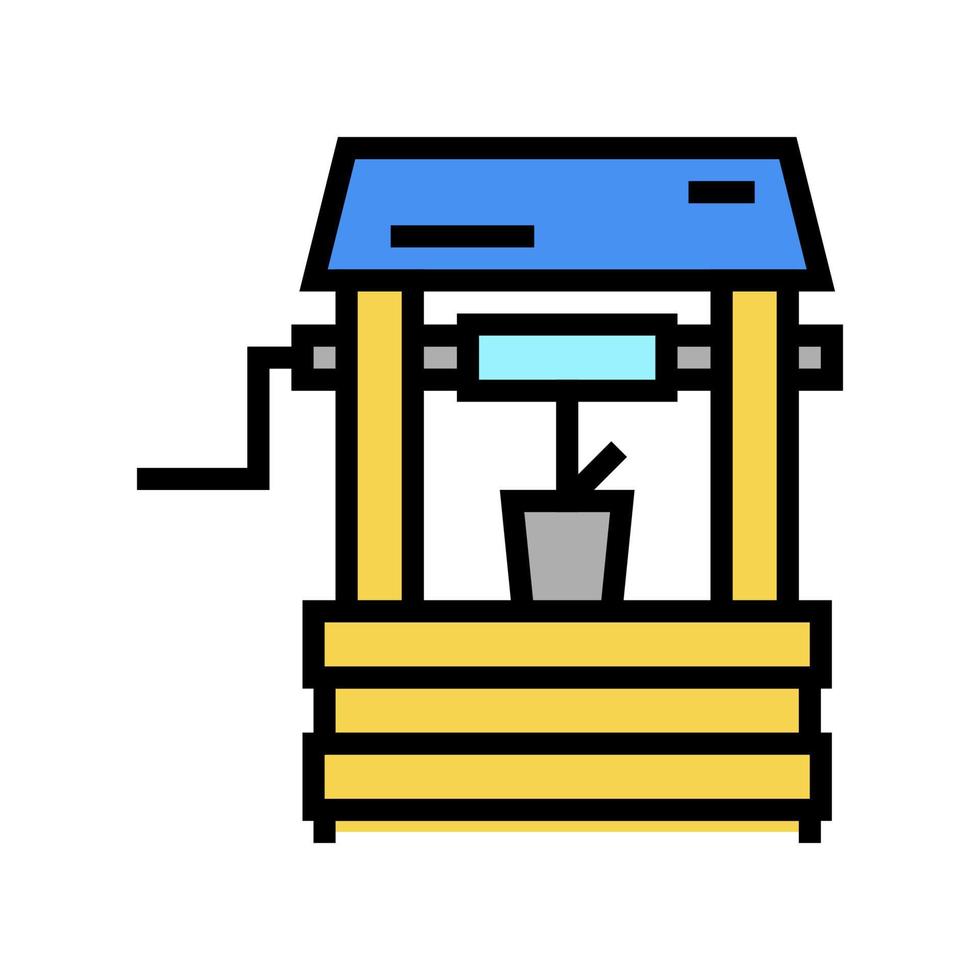 illustrazione vettoriale dell'icona del colore dell'acqua del pozzo