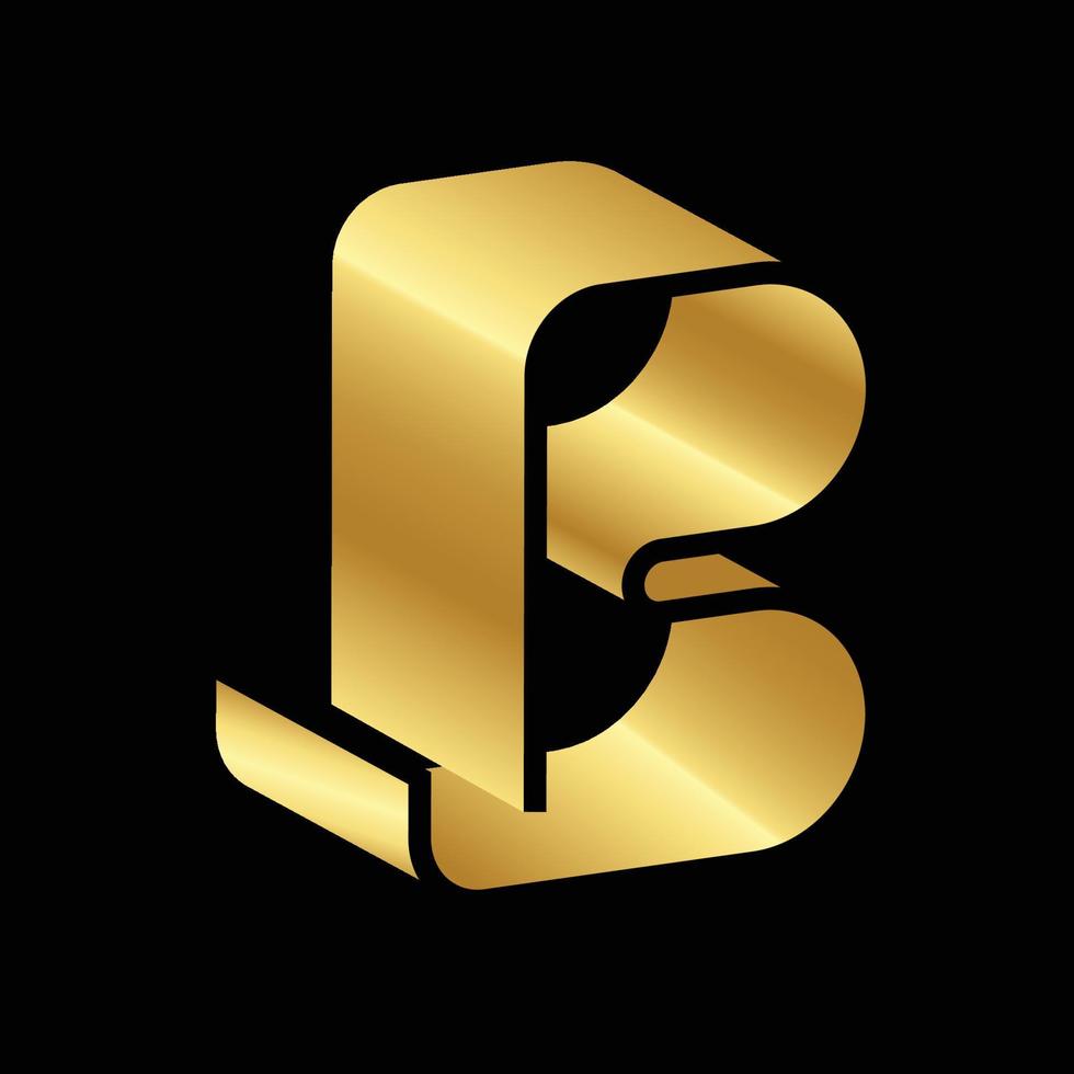 modello di vettore di logo di lettera b d'oro di lusso elegante
