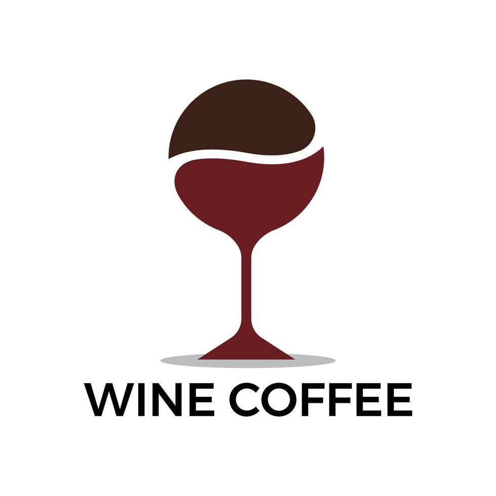 modello di logo del caffè del vino adatto per bar e caffè vettore