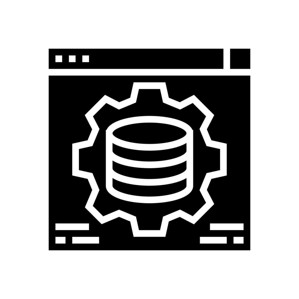 illustrazione vettoriale dell'icona del glifo di elaborazione digitale della soluzione hardware