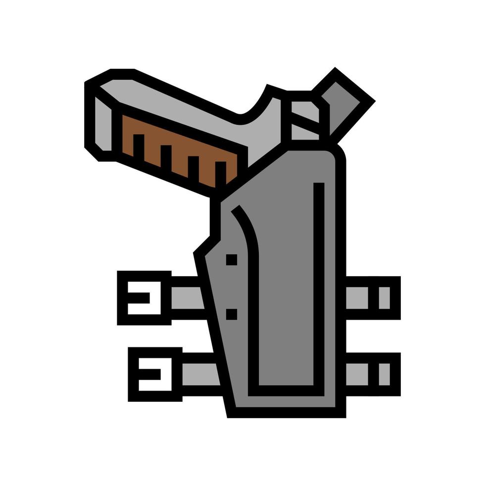 illustrazione vettoriale dell'icona del colore della fondina della pistola