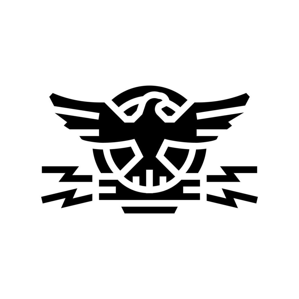 stemma con illustrazione vettoriale dell'icona del glifo dell'aquila