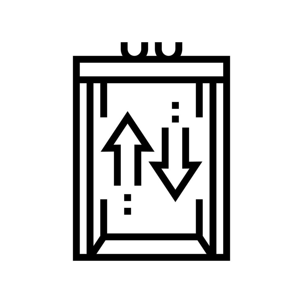 illustrazione vettoriale dell'icona della linea di sollevamento su e giù