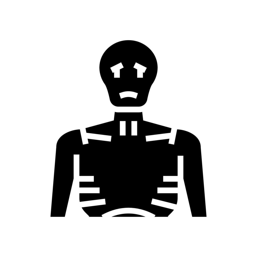 illustrazione vettoriale dell'icona del glifo umano scraggy