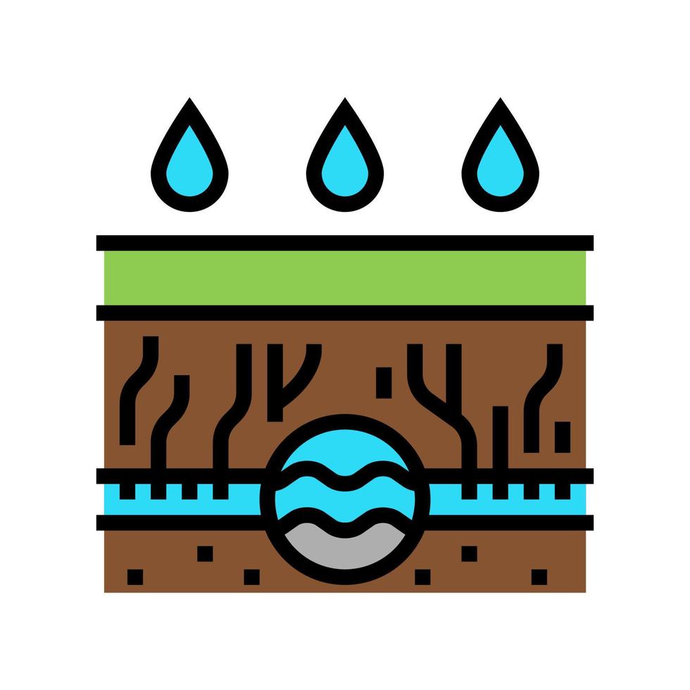 illustrazione vettoriale dell'icona a colori del sistema di drenaggio della grondaia