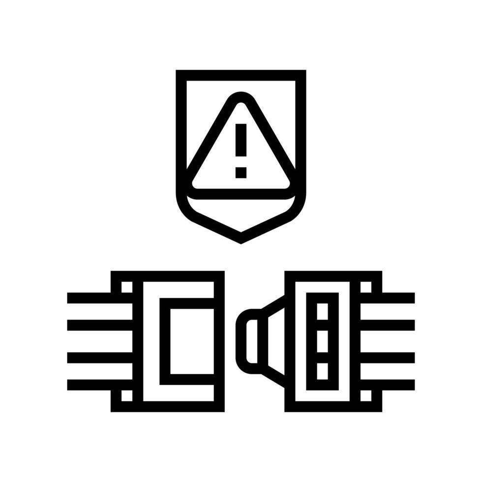illustrazione vettoriale dell'icona della linea di protezione del cavo del filo