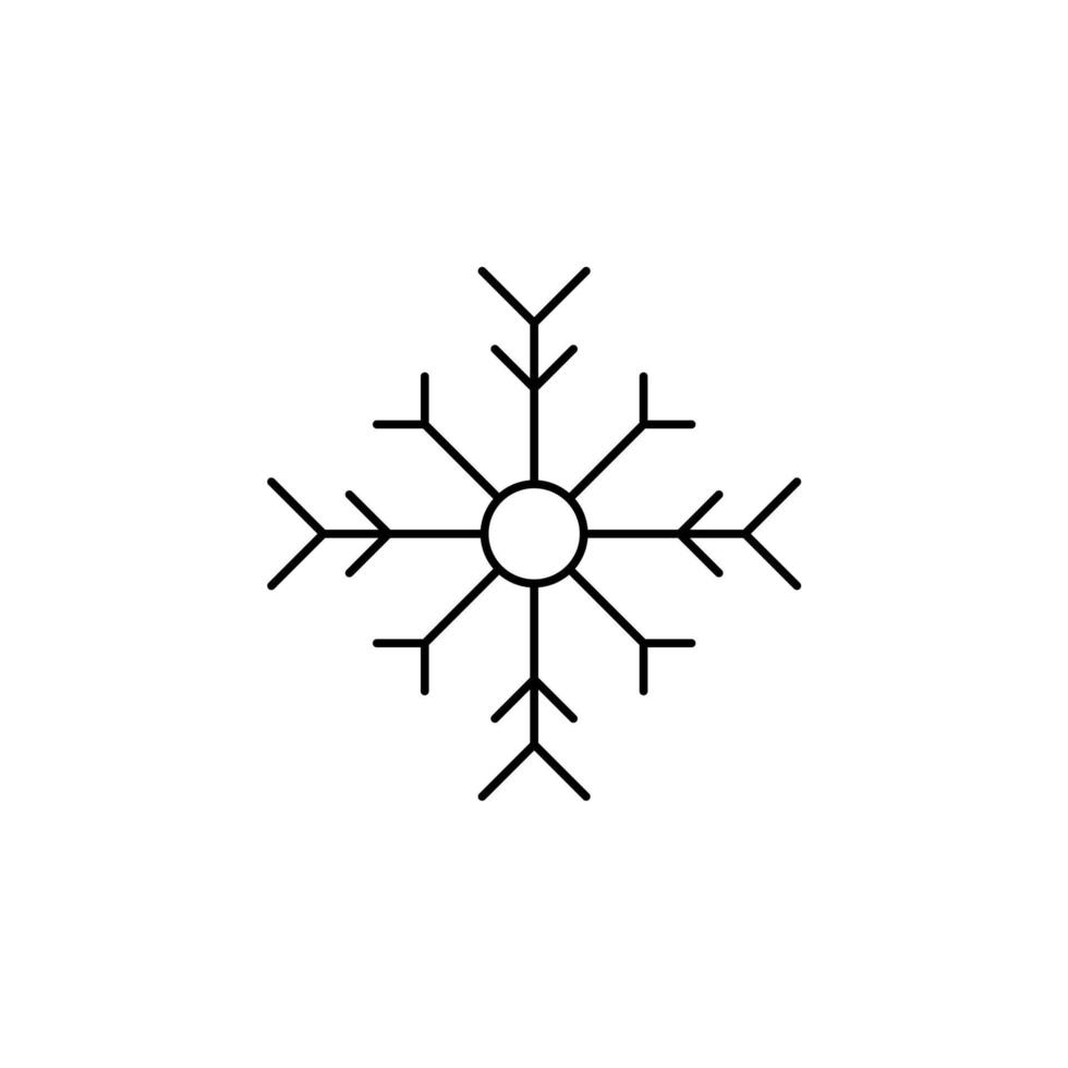 inverno, nevicate, neve, fiocco di neve icona linea sottile illustrazione vettoriale modello logo. adatto a molti scopi.