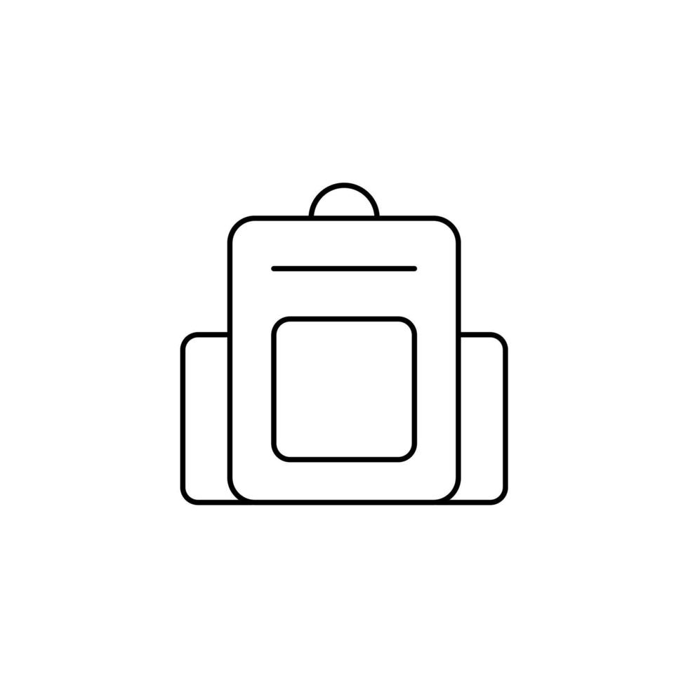 zaino, scuola, zaino, zaino a linea sottile icona illustrazione vettoriale modello logo. adatto a molti scopi.