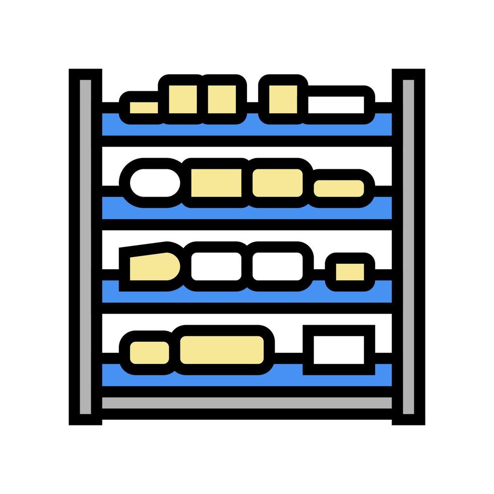 scaffali produzione formaggio icona colore illustrazione vettoriale